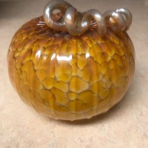 AUTOGRAPHED Cohn Stone glass blown squash/pumpkin.